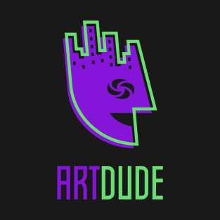 YourArtDude Logo In Purple And Lime T-Shirt