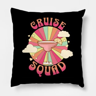 Caribbean Cruise Squad Retro Colors Pillow