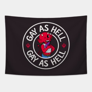 Gay As Hell - Cute Devil Tapestry