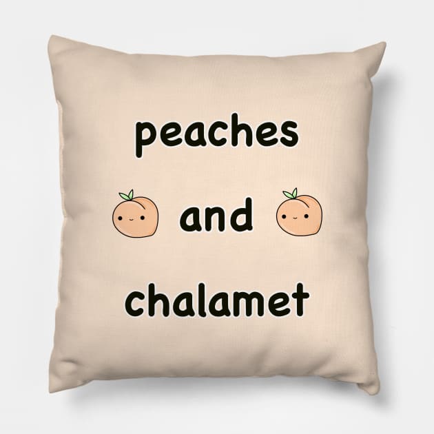 Peaches And Chalamet Pillow by kawaiiwithkarti