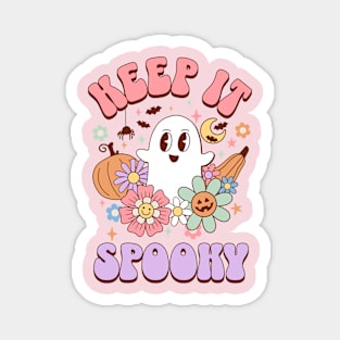 Keep it Spooky Kawaii Ghost Halloween Preppy Aesthetic Magnet