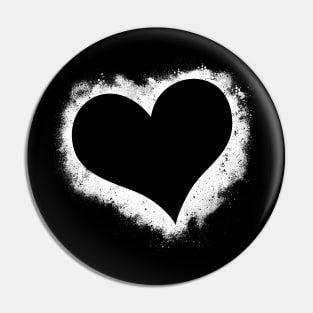 Heart grunge paint splatter black and white Pin