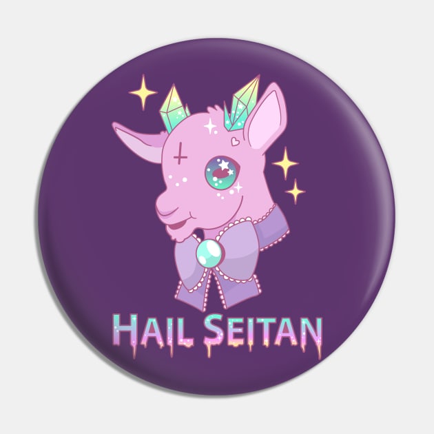 Hail Seitan Pin by BubblegumGoat