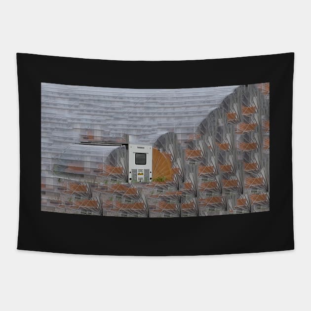 Accordion Hut Tapestry by ellenmueller