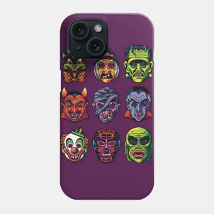 Retro Halloween Masks Phone Case