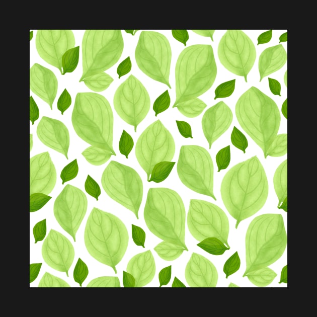 Green Basil Leaf Pattern by OneLook