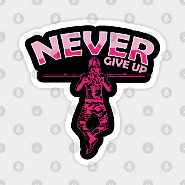 Never give up calisthenics training women fitness Magnet by dieEinsteiger