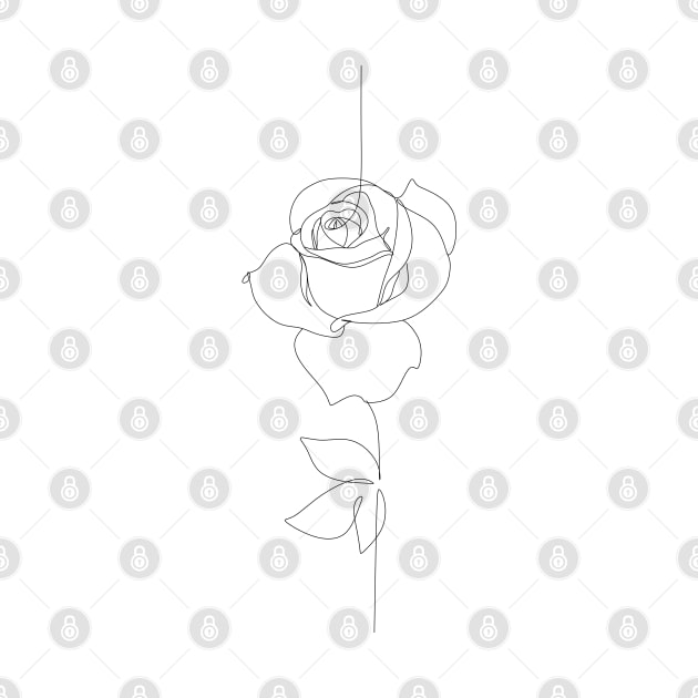 Rose one line art. by OneLinePrint
