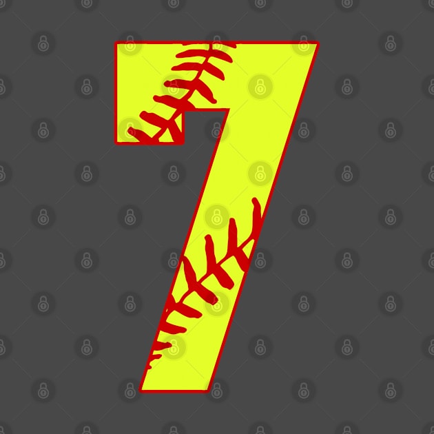 Fastpitch Softball Number 7 #7 Softball Shirt Jersey Uniform Favorite Player Biggest Fan by TeeCreations