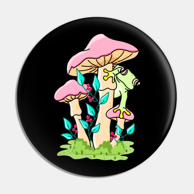 Cute Frog Mushroom Pastel Pin by Kimprut