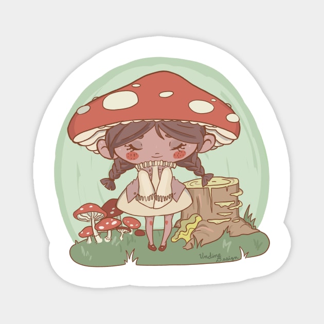 Mushroom Girl Magnet by KaijuCupcakes