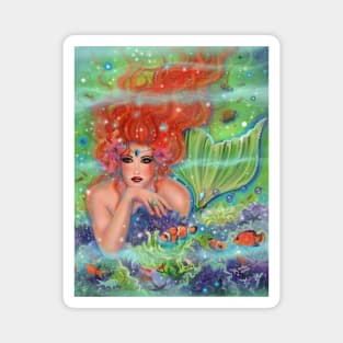 Mermaids Hiding place by Renee L. Lavoie Magnet