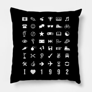 I Love 1992 B&W Pillow