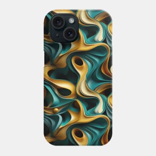 Funky Facade: Trompe-l’oeil Green Turquoise and Gold Phone Case
