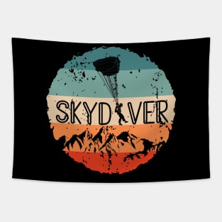 Retro Vintage Skydiver Skydiving Parachuting Skydive Gift Tapestry