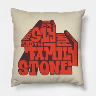 Psychedelic Soul Grooves - Sly & The Family Stone Typo Design Pillow