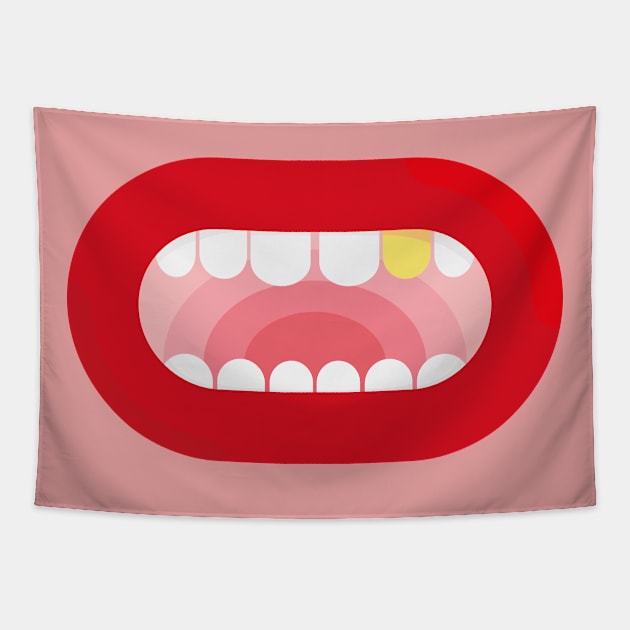 GOLD TOOTH MASK Tapestry by bembureda