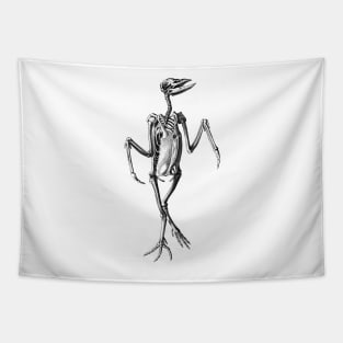 Retro Curious Bird Skeleton Tapestry