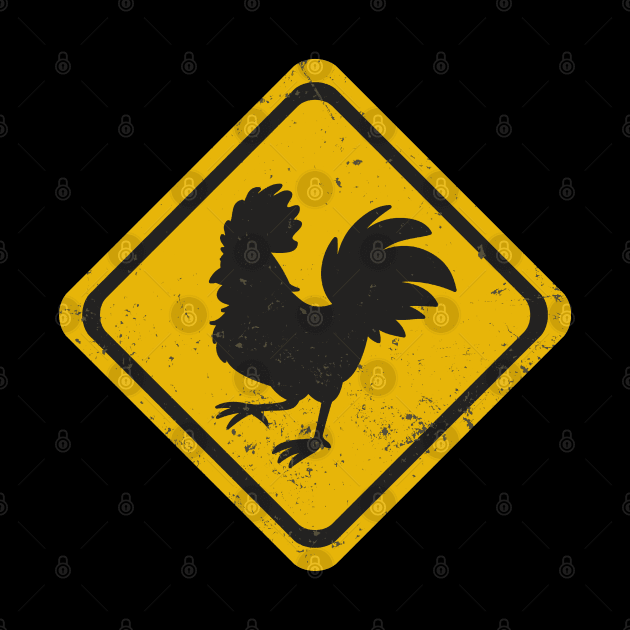 Distressed Crossing Sign - So Chickens Can Cross The Road by Etopix