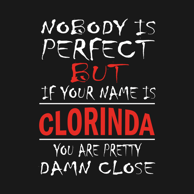 Nobody Is Perfect But If Your Name Is CLORINDA You Are Pretty Damn Close by premium_designs