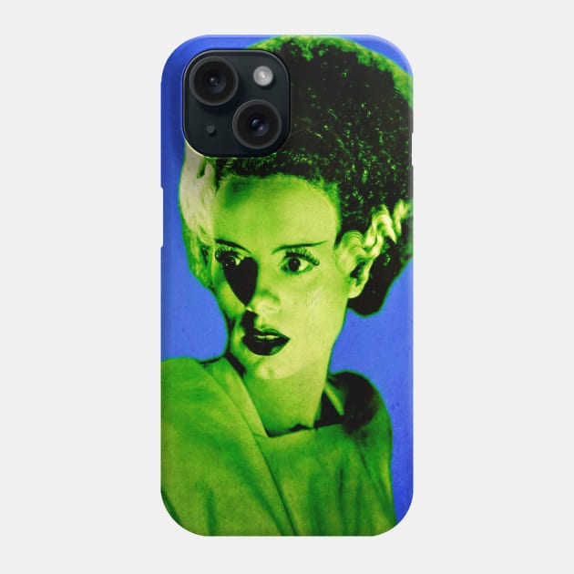 Blue and Green Bride of Frankenstein Phone Case by OrionLodubyal