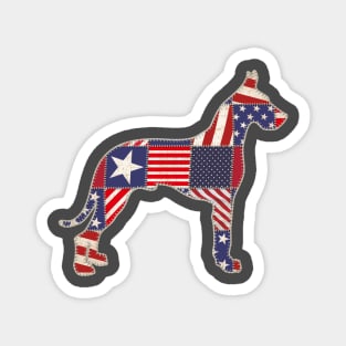 Great Dane 4th of July Dog Lovers Owner Patchwork American Flag Magnet