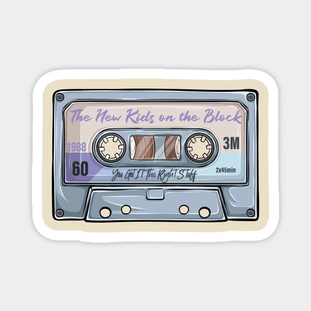 The New Kids on The Block Vintage Classic Cassette Tape Magnet by PowelCastStudio