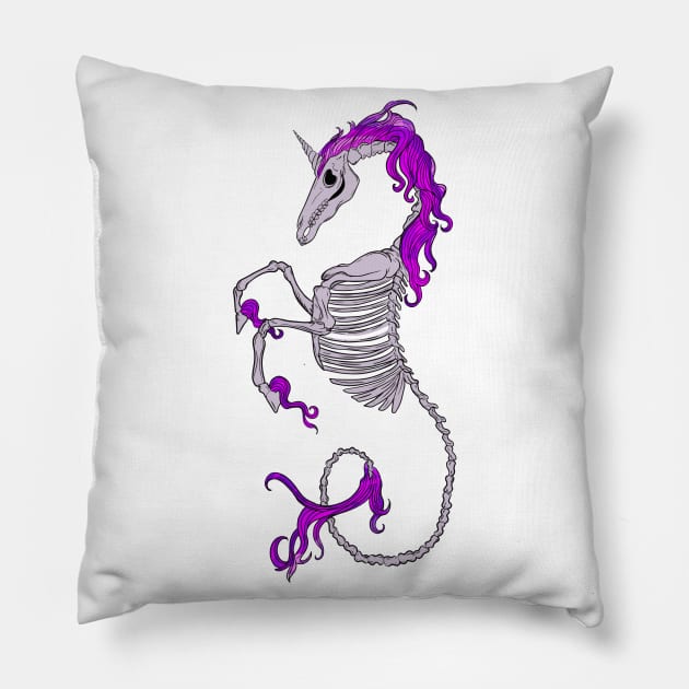 Sea Horse Skeleton Pillow by ZethTheReaper