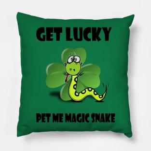 Funny Saint Patricks Day Tee Shirt - Get Lucky Pet My Magic Snake Pillow