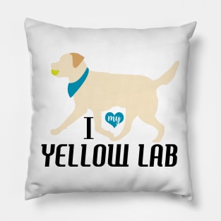 Yellow Lab Pattern Dog Breed Labrador Retrievers in Blue Pillow