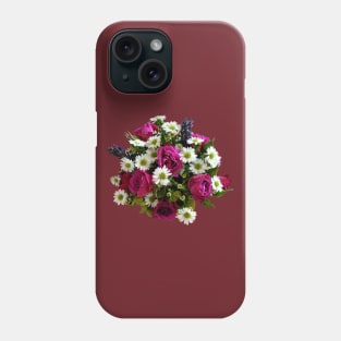 Roses - California Roses and Monte Casino White Asters Phone Case