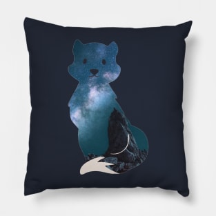 Starry night fox pattern - Milky Way Pillow