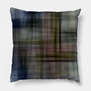 Deconstructed Abstract Scottish Plaid Motif Pillow