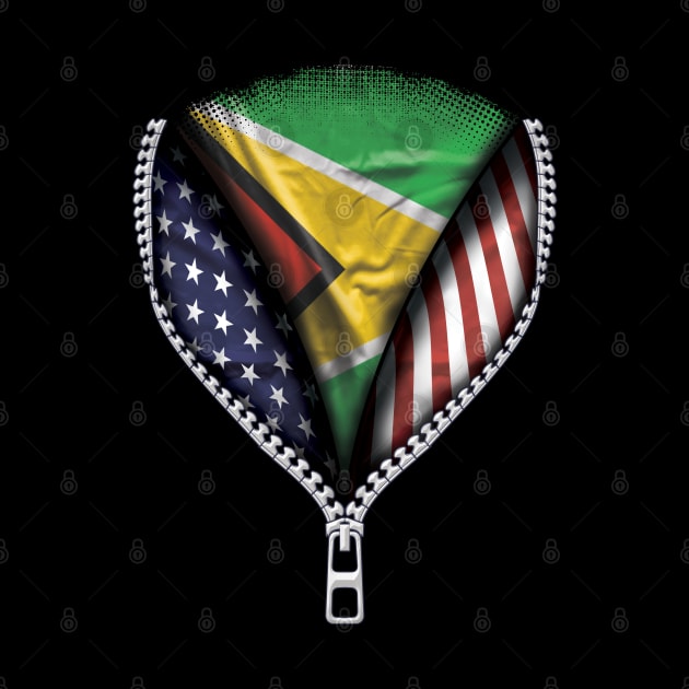 Guyanese Flag  Guyana Flag American Flag Zip Down - Gift for Guyanese From Guyana by Country Flags