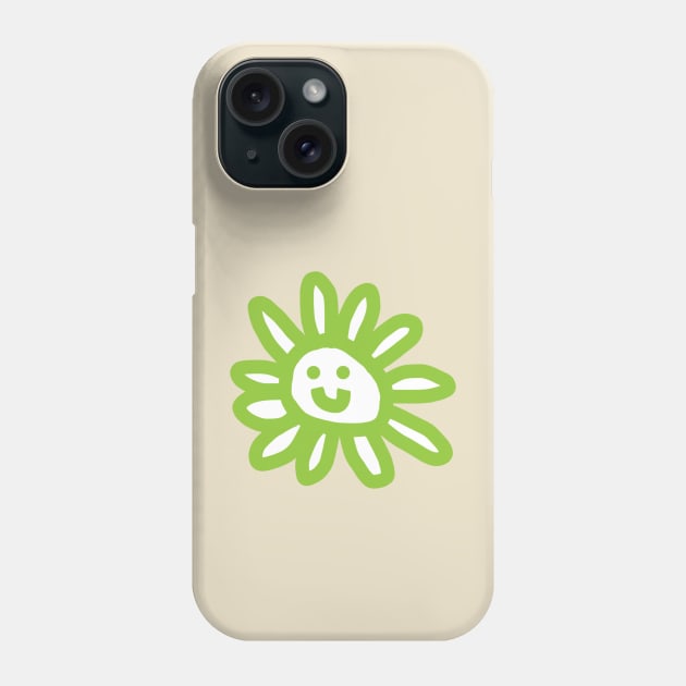 Green Daisy Flower Smiley Face Graphic Phone Case by ellenhenryart
