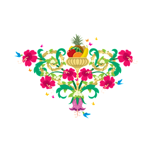 Tropical Floral Ornament T-Shirt