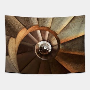 Symmetric Spiral Staircase Coloured Photography Tapestry