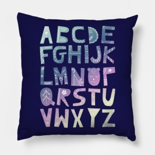 Decorated Alphabet (gradient colors) Pillow