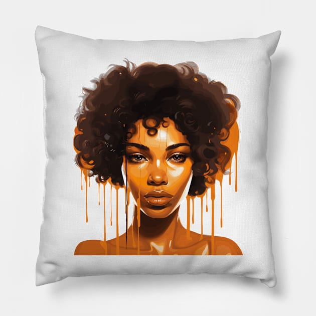 Afrocentric Woman Dripping With Melanin Pillow by Graceful Designs