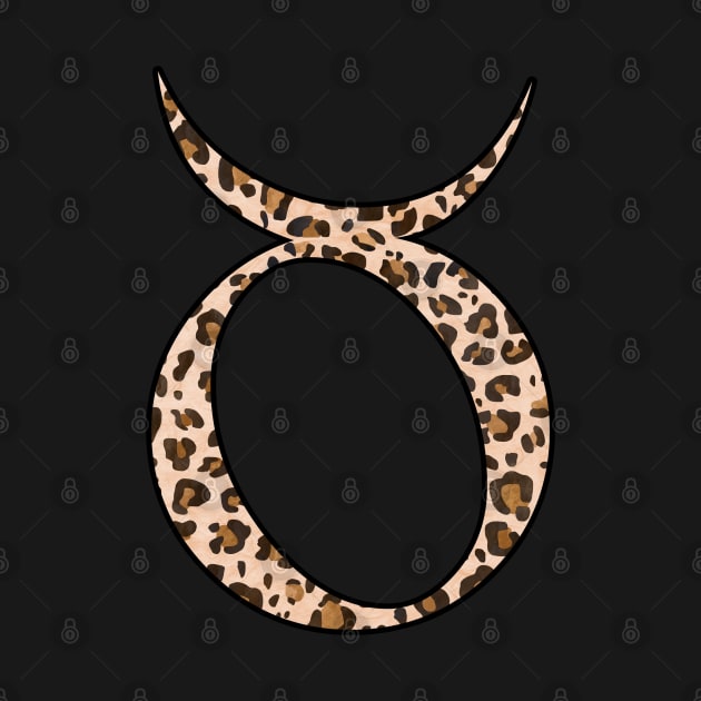 Taurus Zodiac Horoscope Symbol in Leopard Print by bumblefuzzies