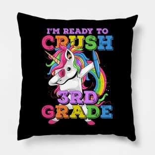 I'm Ready to Crush 3rd Grade Student Rainbow Dabbing Unicorn Pillow