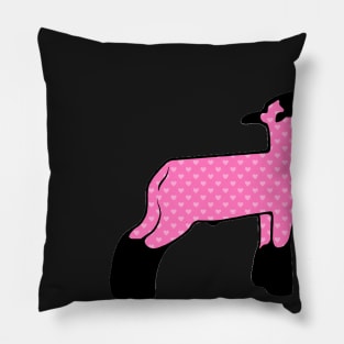 Pink Hearts Market Wether Lamb Silhouette 1 - NOT FOR RESALE WITHOUT PERMISSION Pillow