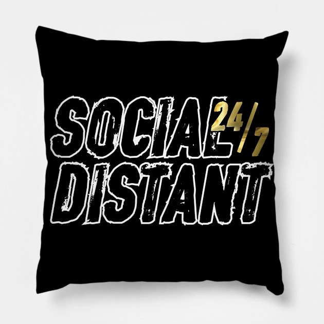 Social Distant 24/7 Pillow by Mercado Graphic Design