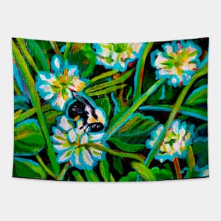 Eastern Bumble Bee's Clover Sanctuary Tapestry