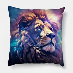 Lion Wild Animal Majestic Wilderness Surrealist Pillow