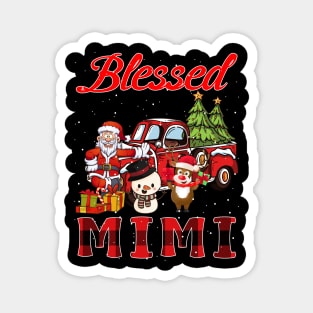 Blessed Mimi Red Plaid Christmas Magnet