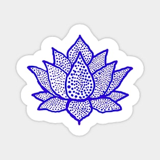 Navy blue spotted lotus flower Magnet