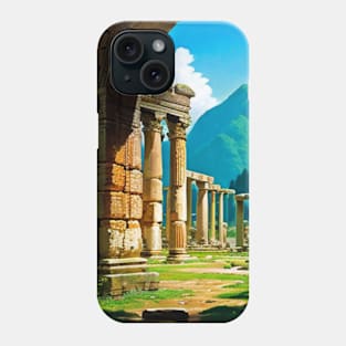 Greek Column Ruins in an Empty Field Phone Case