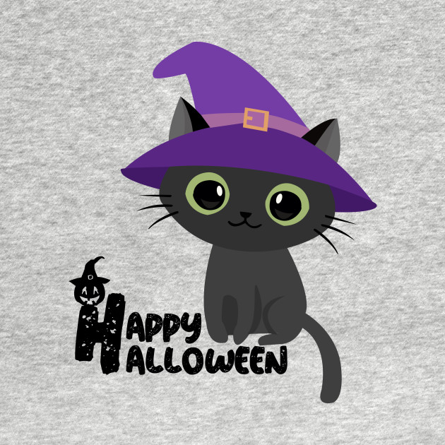 Happy Halloween Witch Cat Halloween T Shirt Teepublic