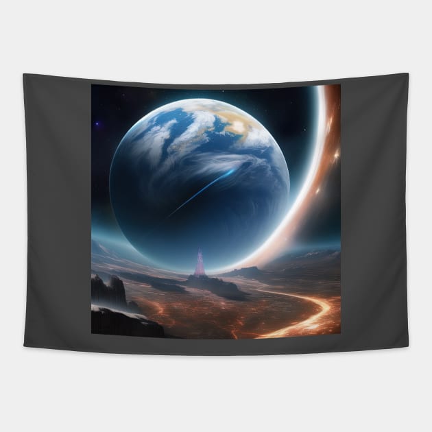 sci-fi space design Tapestry by Vermillionwolf